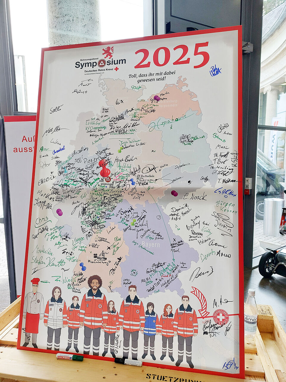 Deutschlandkarte mit handschriftlichen Eintragungen der Teilnehmenden